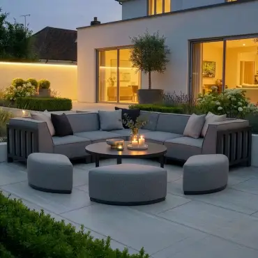 Ibiza Small Corner Sofa Set & Round Coffee Table