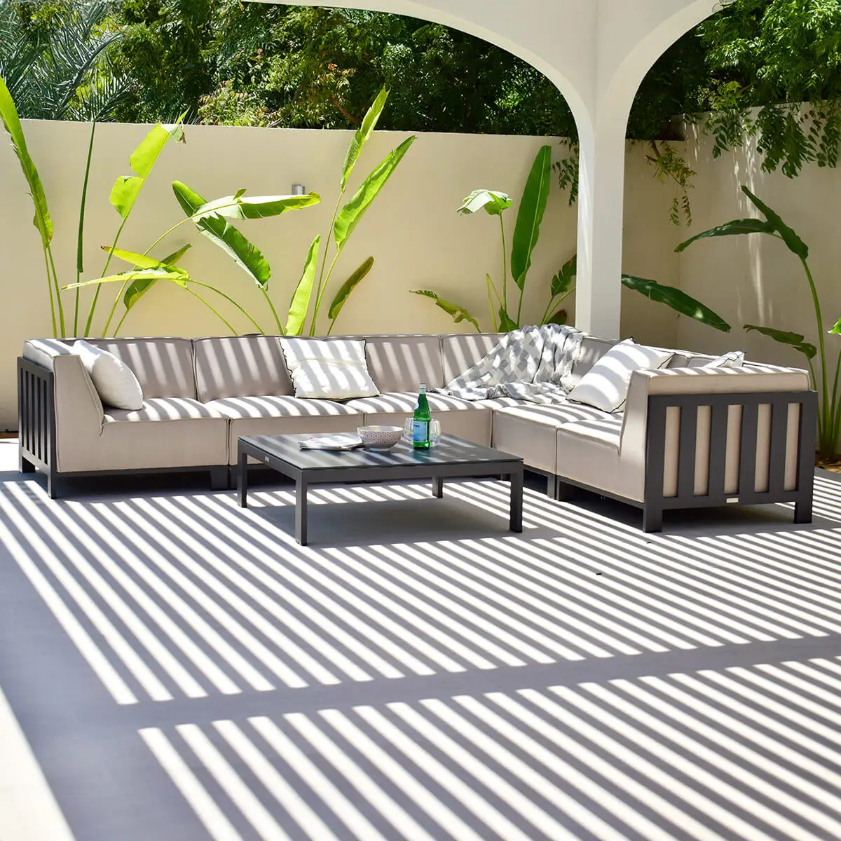 Ibiza Medium Corner Sofa Set Square Coffee Table