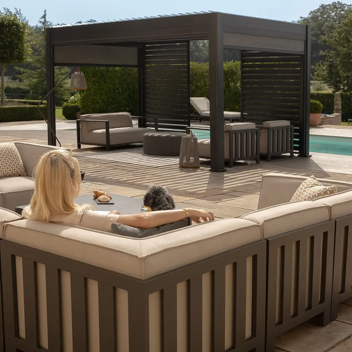 Ibiza Medium Corner Sofa Set Square Coffee Table