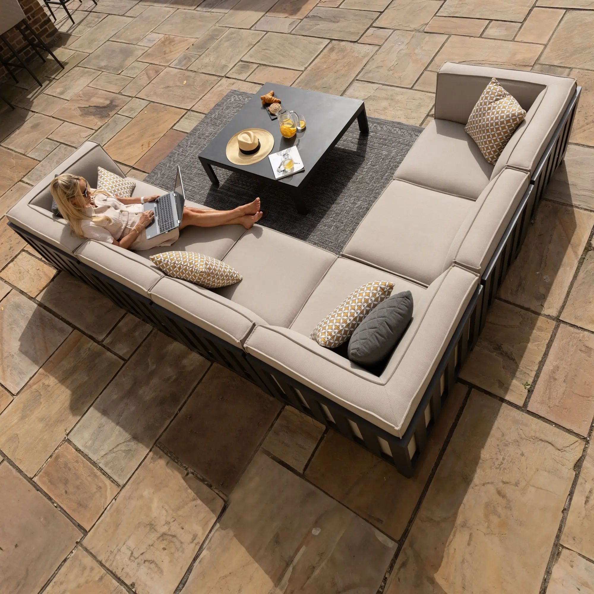 Ibiza Medium Corner Sofa Set Square Coffee Table