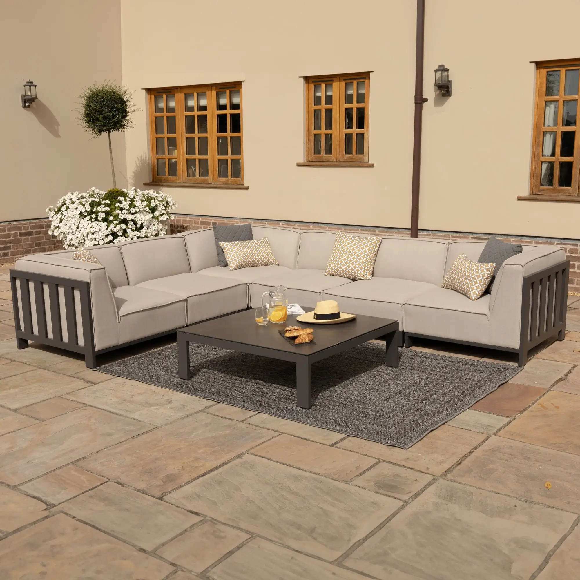 Ibiza Medium Corner Sofa Set Square Coffee Table