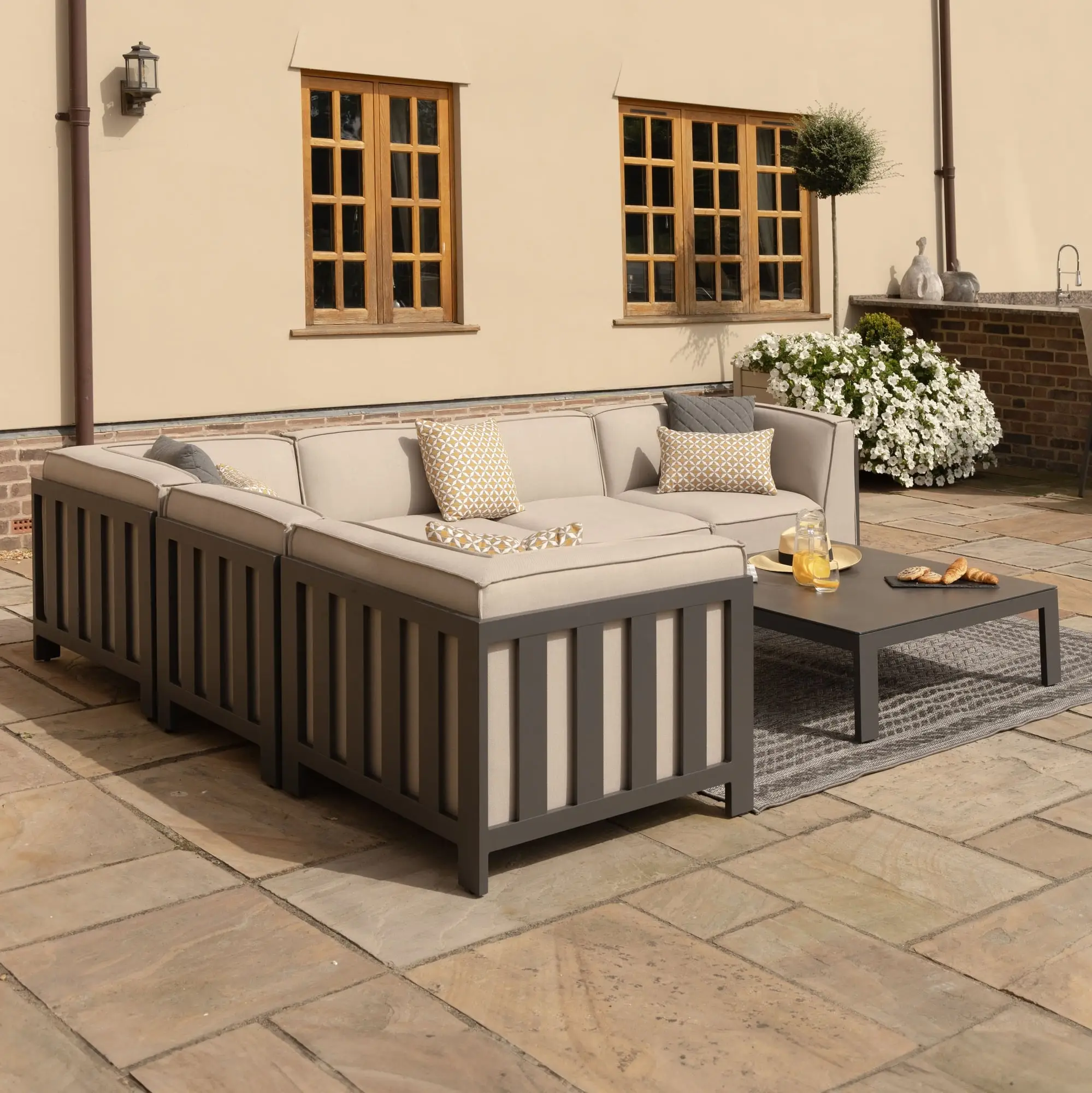 Ibiza Medium Corner Sofa Set Square Coffee Table