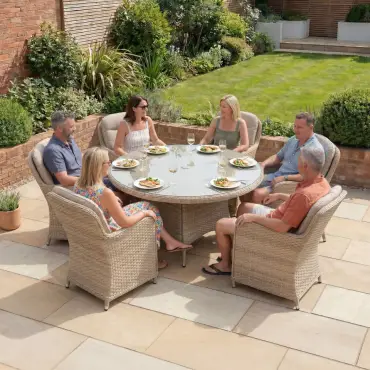 6 Seat Dining Set | Audrey Rattan Garden Set