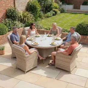 6 Seat Dining Set | Audrey Rattan Garden Set