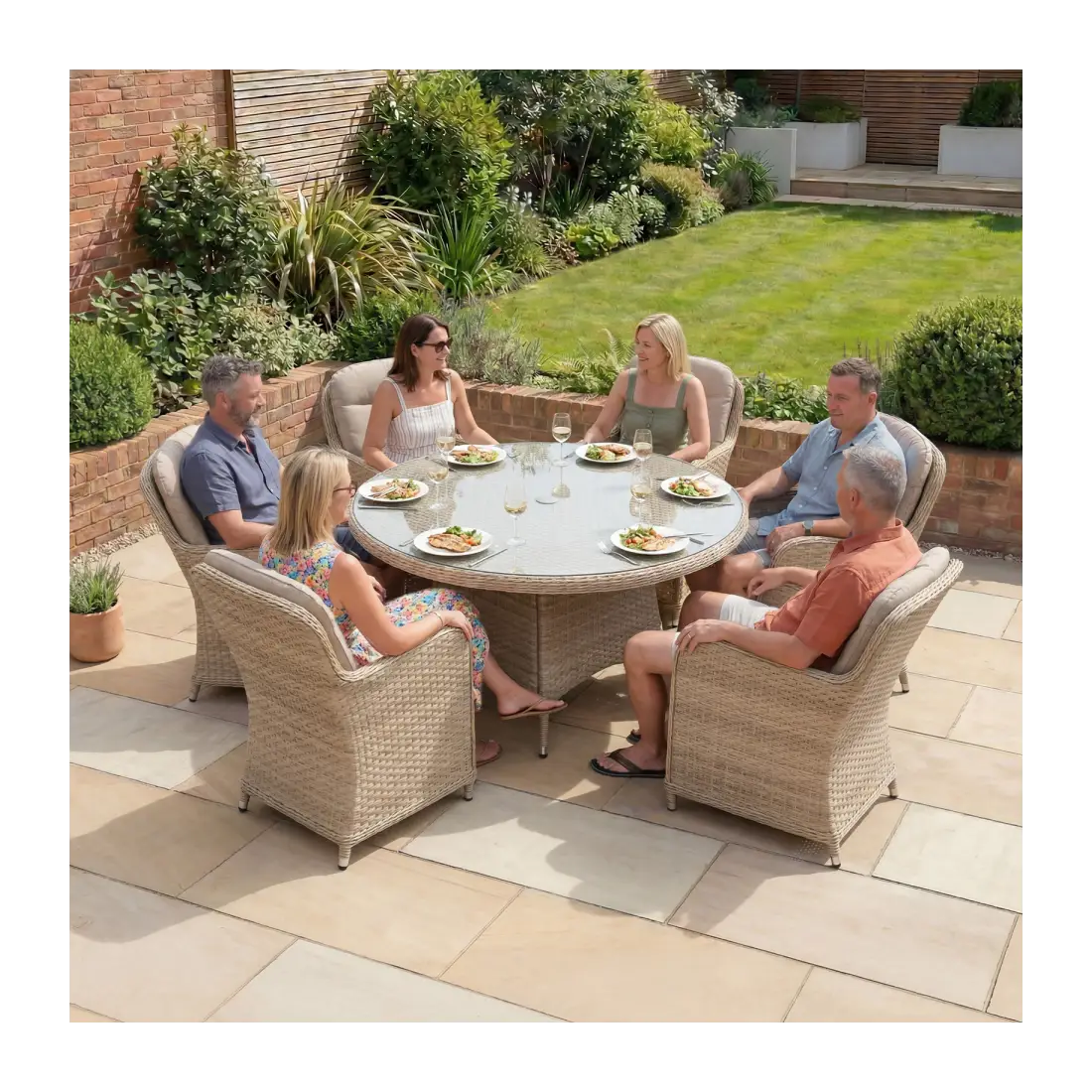 6 Seat Dining Set | Audrey Rattan Garden Set