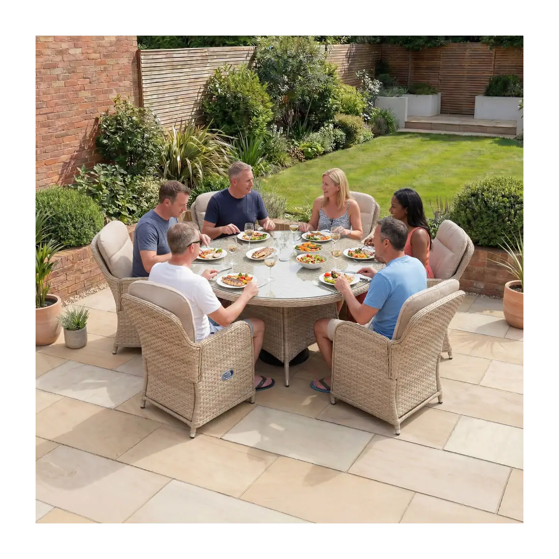 Audrey Grey Sofa | Six Seat Rattan Garden Sofa Audrey Grey Sofa | Six Seat Rattan Garden Sofa