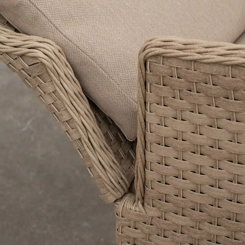 Audrey 6 Seat Rattan Reclining Dining Set - Round Table