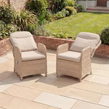 Audrey 6 Seat Rattan Reclining Dining Set - Round Table