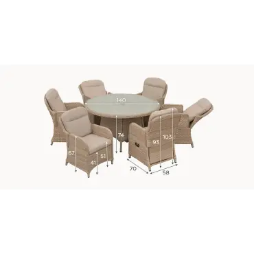 Audrey Grey Sofa | Six Seat Rattan Garden Sofa