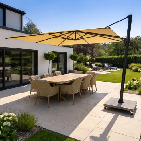 Sicily 3M Square Cantilever Parasol With LED Lights Sicily 3M Square Cantilever Parasol With LED Lights