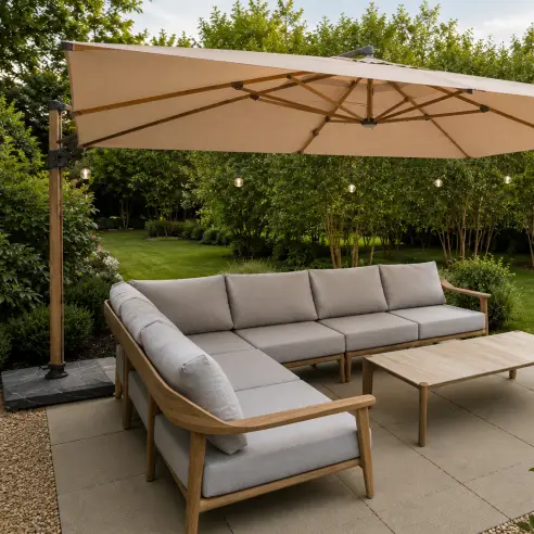 Pisa Cantilever 3m x 4m Parasol & LED Lights Portrait Pisa Cantilever 3m x 4m Parasol & LED Lights Portrait