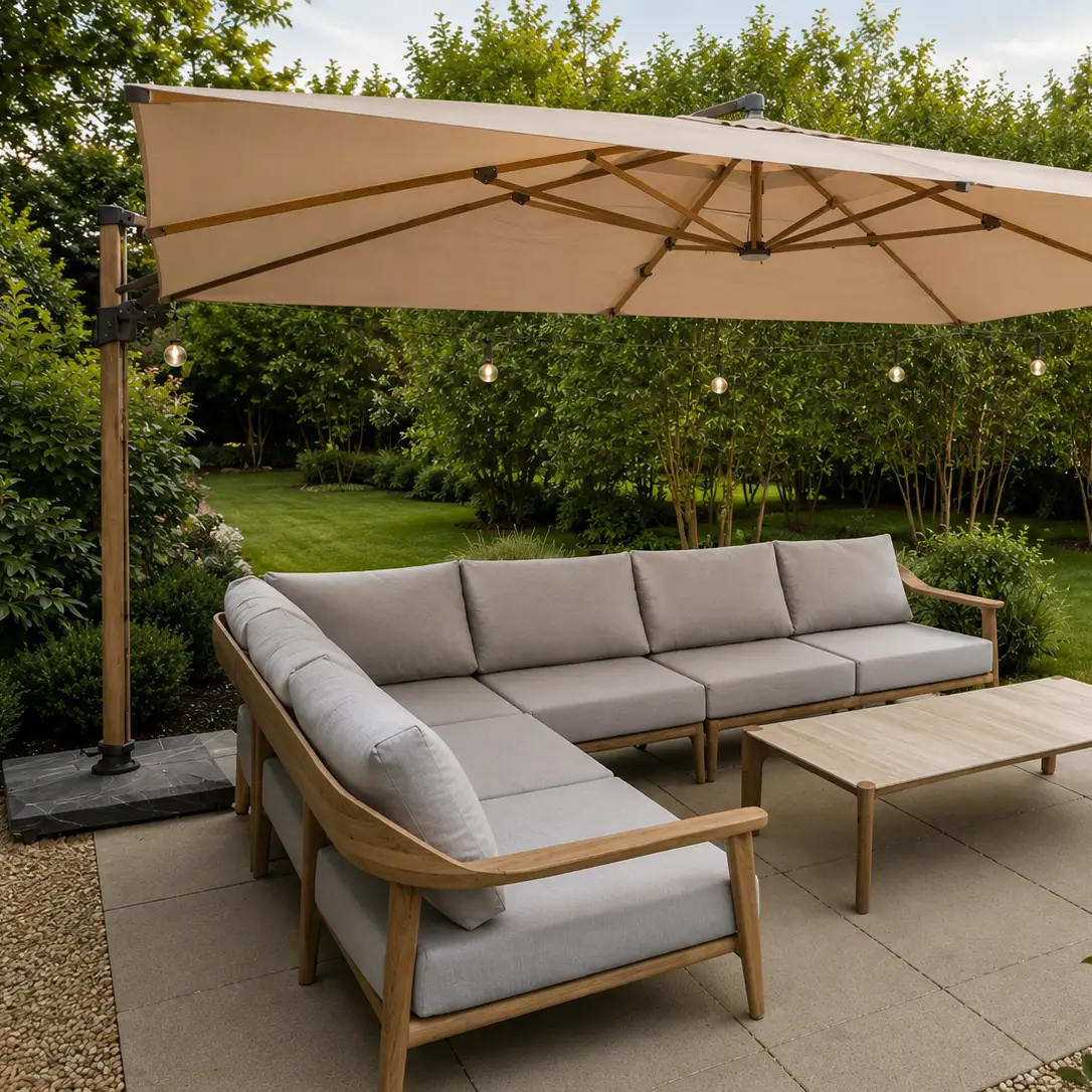 Pisa Cantilever 3m x 4m Parasol & LED Lights Portrait