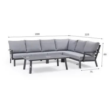 Vogue Aluminium Large Corner Lounging Set