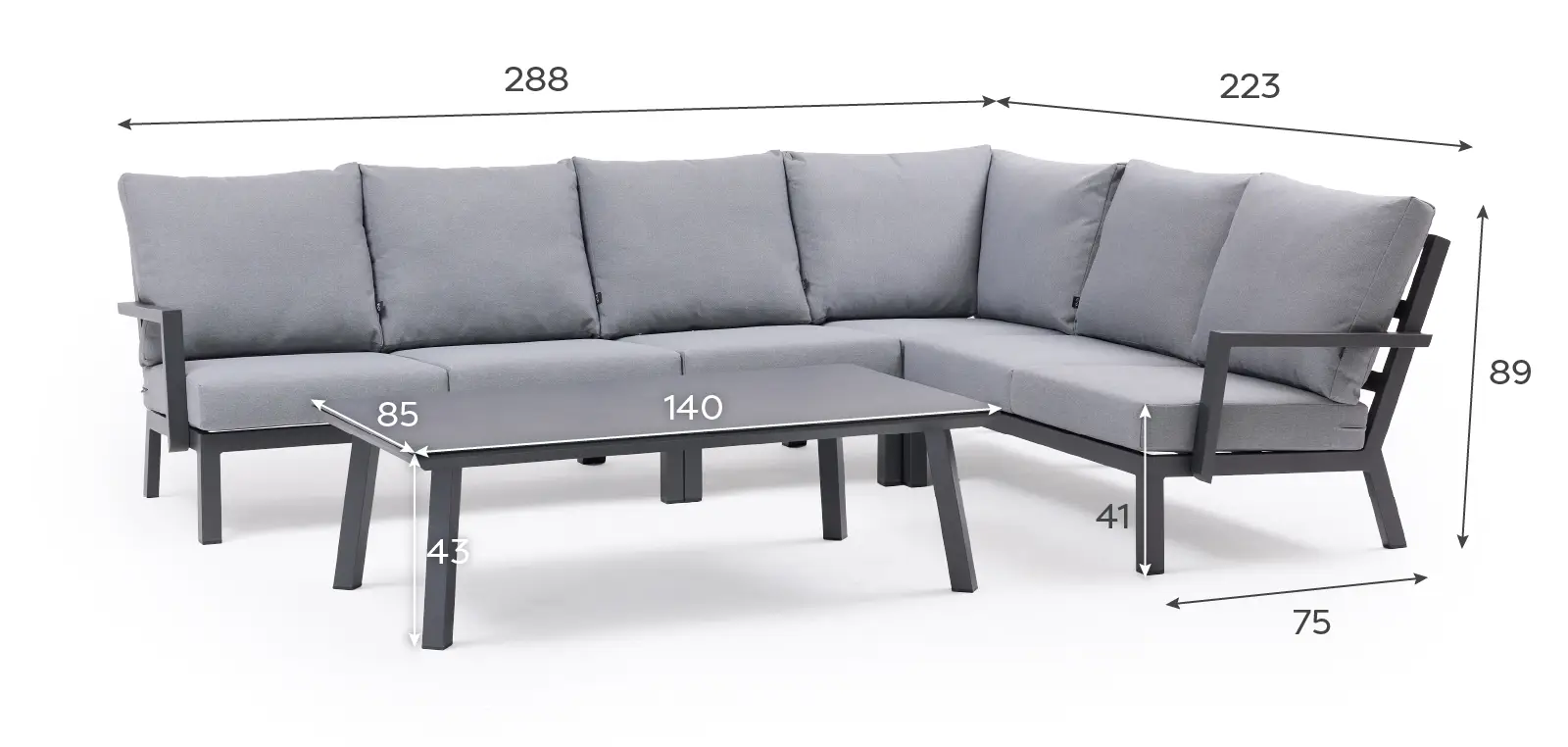 Vogue Aluminium Large Corner Lounging Set