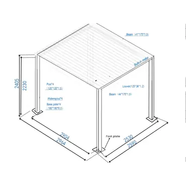 Eclipse 3 X 2.5m LED Motorised Pergola