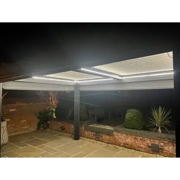 Eclipse 5 X 3m LED Motorised Pergola | Wall Mounted