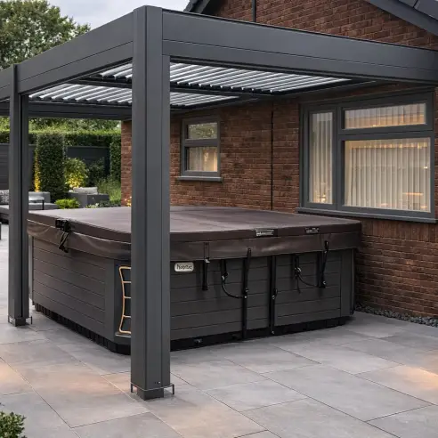 Wall Mounted 5M X 3M ECLIPSE GAZEBO - A wall-mounted gazebo is a beautiful extended version of our smaller Eclipse gazebos! Wall Mounted 5M X 3M ECLIPSE GAZEBO - A wall-mounted gazebo is a beautiful extended version of our smaller Eclipse gazebos!