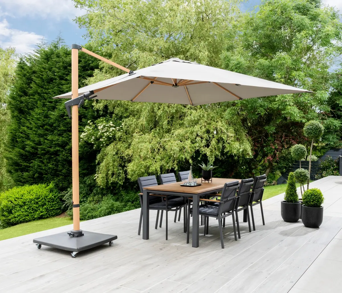 Royce Executive 3m x 3m Wood Effect Cantilever with Wheeled 90kg