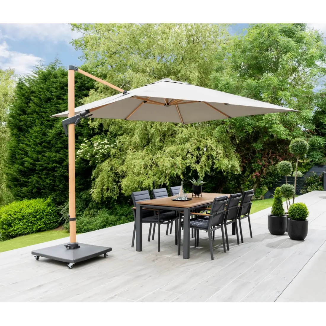Royce Executive 3m x 3m Wood Effect Cantilever with Wheeled 90kg Royce Executive 3m x 3m Wood Effect Cantilever with Wheeled 90kg