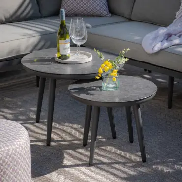 Monaco Corner Sofa Set with Round Coffee Tables