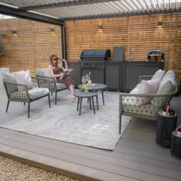 Monaco Rope Sofa Set – 3 Seat with Round Tables