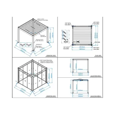 Mirage 3x3m Bioclimatic Pergola