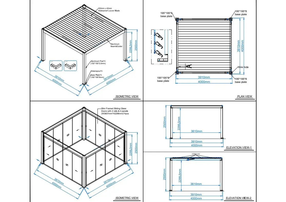 Mirage 4x4M Bioclimatic Pergola