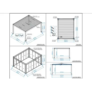 Bioclimatic Pergola with Glass Doors & Smart Tuya Control