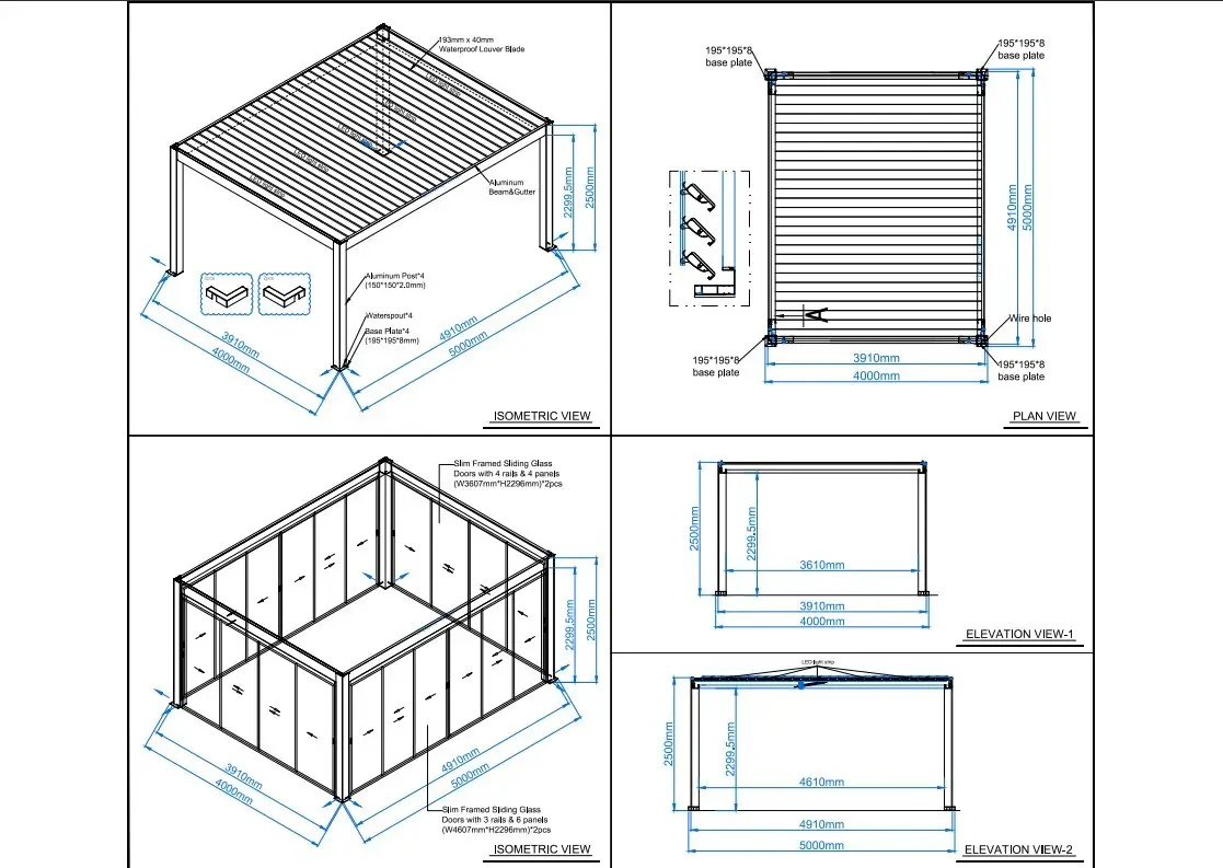 Mirage 5M x 4M Bioclimatic Pergola