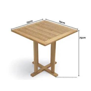 Cafe 75cm Square Teak Table - Certified Teak