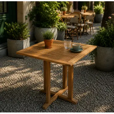 Cafe 75cm Square Teak Table - Certified Teak