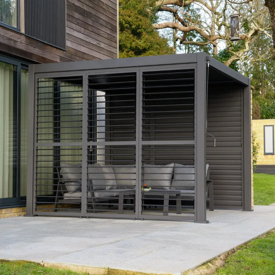 Titan Aluminium Shuttered Louvre Side Panels Set of 3 - 1.2m