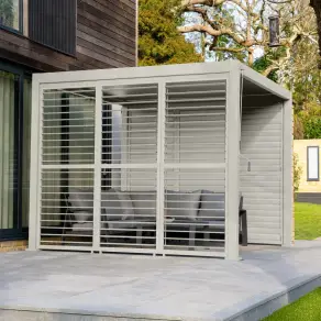 Titan Aluminium Shuttered Louvre Side Panels Set of 3 - 1.2m