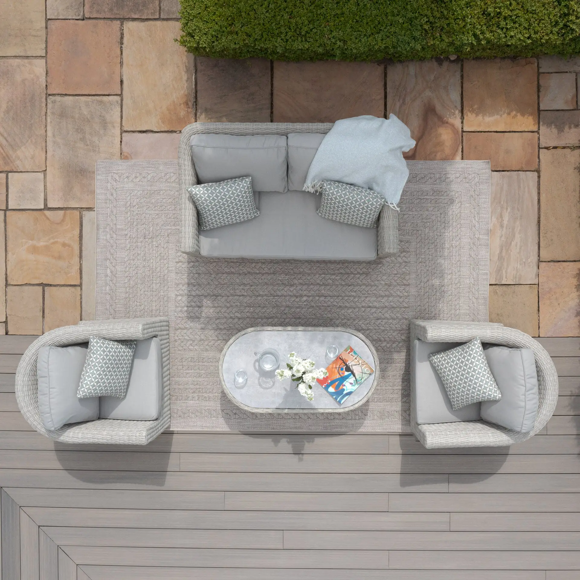 Oxford 2 Seat Rattan Sofa Set