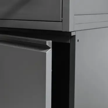 Ember Linear Outdoor Kitchen with 6 Burner Gas Grill & Single Fridge