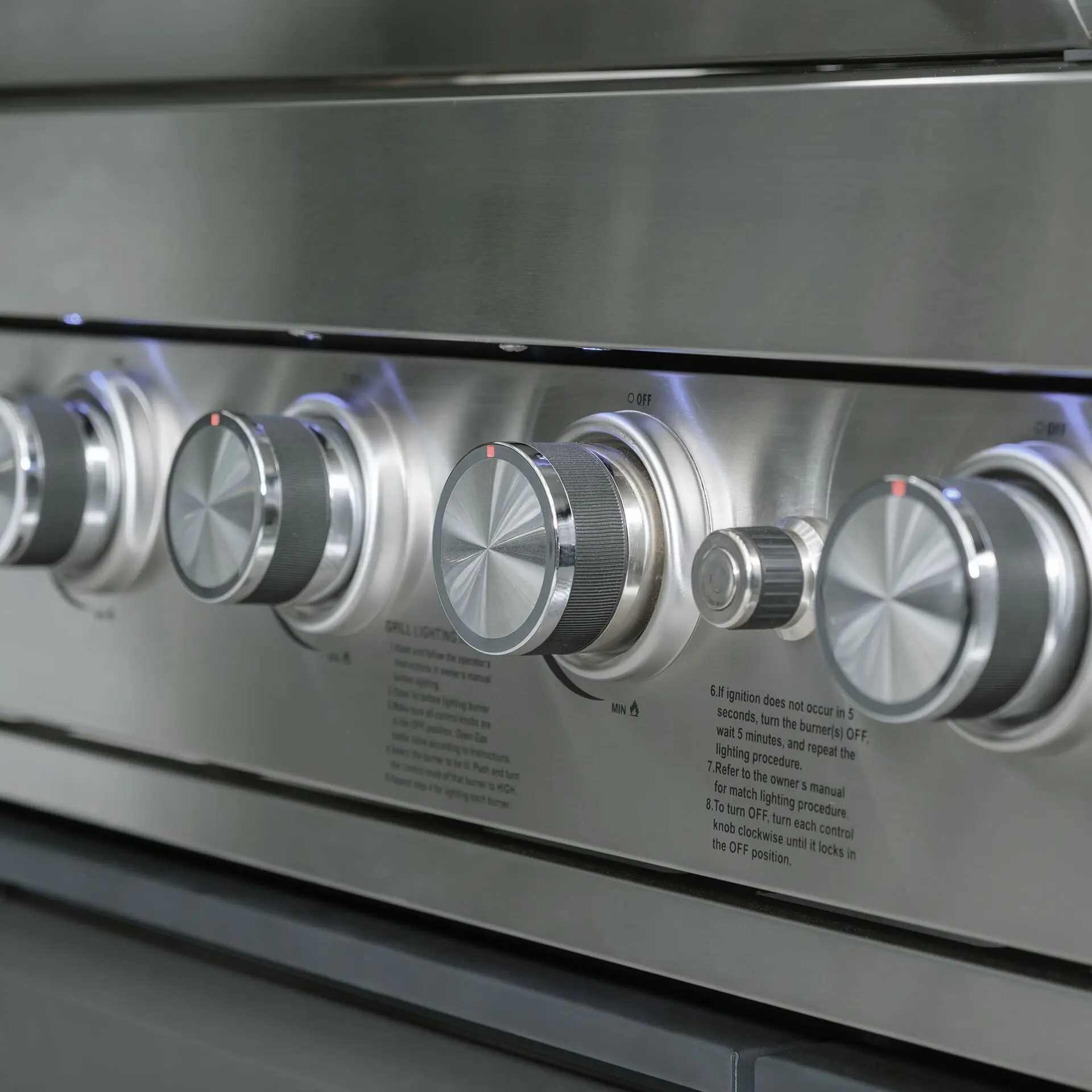 Ember Linear Outdoor Kitchen with 6 Burner Gas Grill & Single Fridge