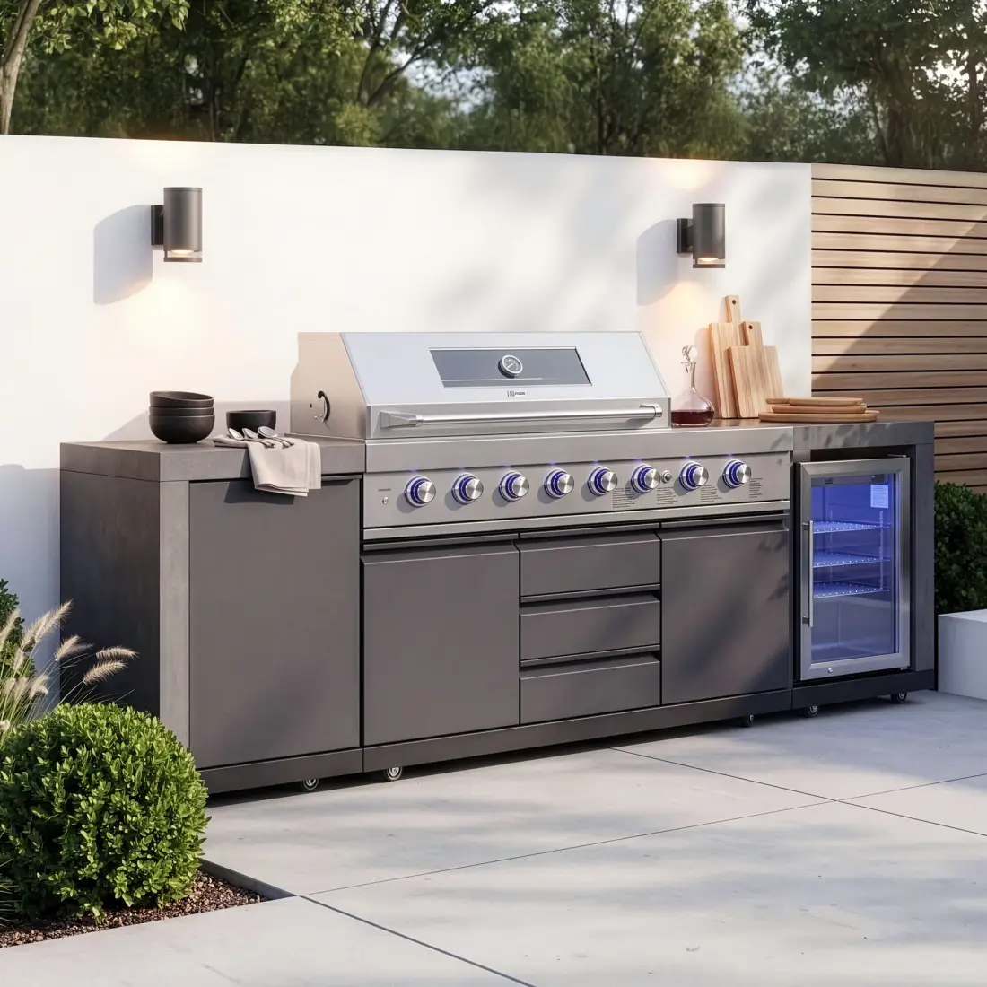 Ember Linear Outdoor Kitchen with 6 Burner Gas Grill & Single Fridge Ember Linear Outdoor Kitchen with 6 Burner Gas Grill & Single Fridge