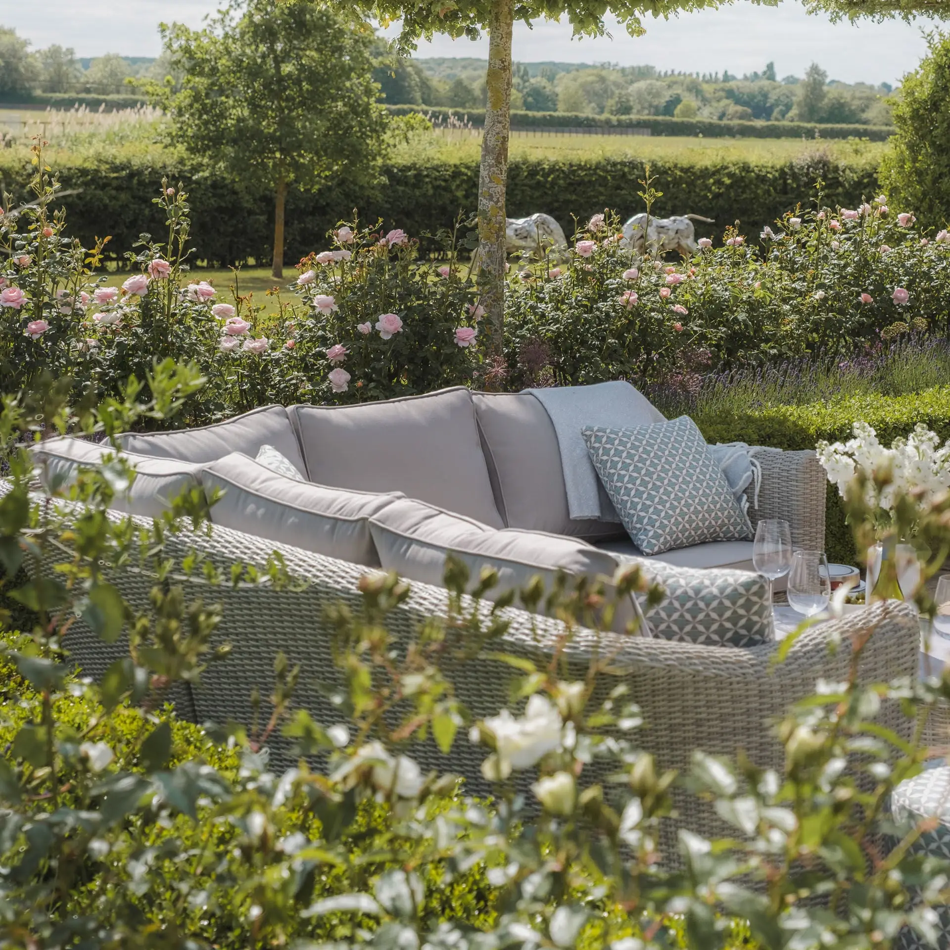 Oxford Small Rattan Corner Sofa Set