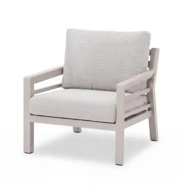 New York 2 Seat Aluminium Sofa Set with Ceramic Glass Coffee Table - Latte