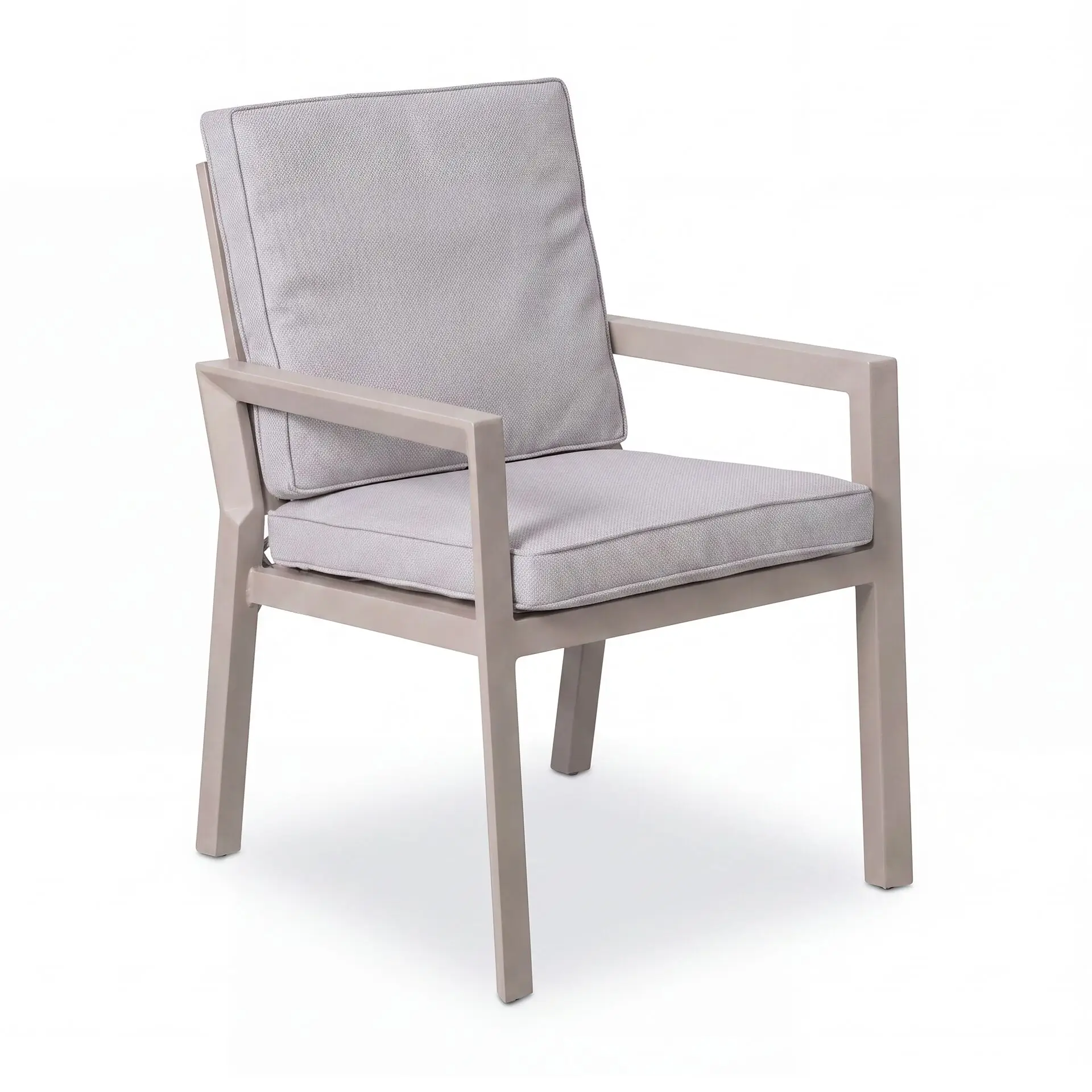 New York 4 Seat Round Aluminium Ceramic Glass Dining Set - Latte