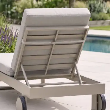 New York Aluminium Single Sunlounger - Latte