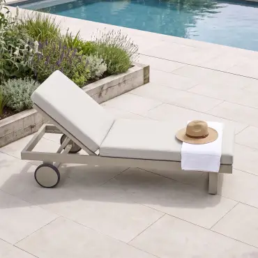 New York Aluminium Single Sunlounger - Latte