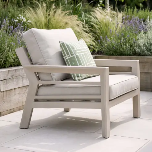 New York Aluminium Garden Armchair - Latte New York Aluminium Garden Armchair - Latte