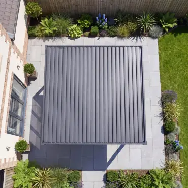 Titan Aluminium Metal Pergola in Graphite Grey - 4.0m x 4.0m