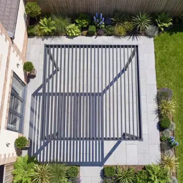 Titan Aluminium Metal Pergola in Graphite Grey - 4.0m x 4.0m