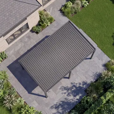 Titan Aluminium Metal Pergola in Graphite Grey - 6.0m x 4.0m