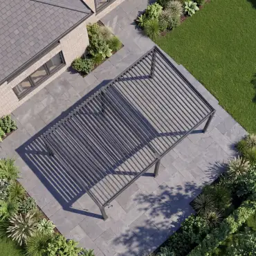 Titan Aluminium Metal Pergola in Graphite Grey - 6.0m x 4.0m