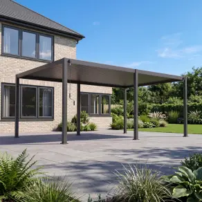 Titan Aluminium Metal Pergola in Graphite Grey - 6.0m x 4.0m