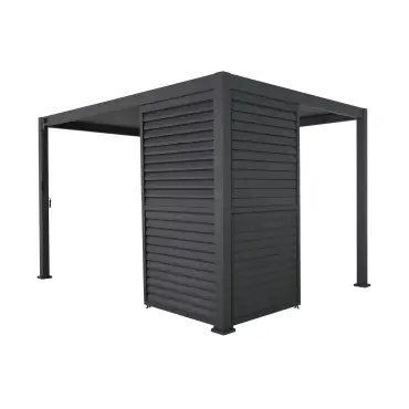 Titan Aluminium Shuttered Louvre Side Panels Set of 3 - 1.2m