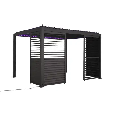 Titan Aluminium Shuttered Louvre Side Panels Set of 3 - 1.2m